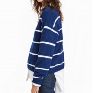 Blue & White Striped Knitted Sweater